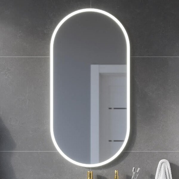 Excellent Lumiro oglindă 50x100 cm oval cu iluminare cu covoraș de încălzire alb DOEX.LU100.050.AC