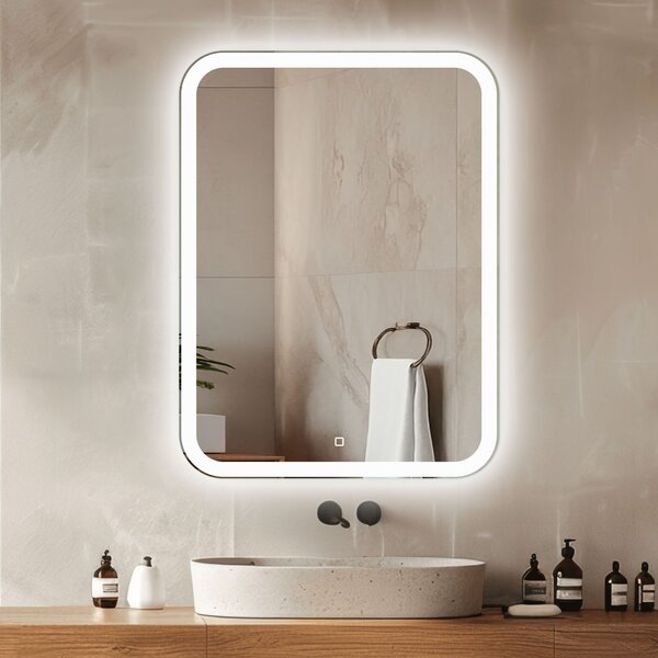 Venti Prima oglindă 60x80 cm dreptunghiular cu iluminare argint 5907722357915