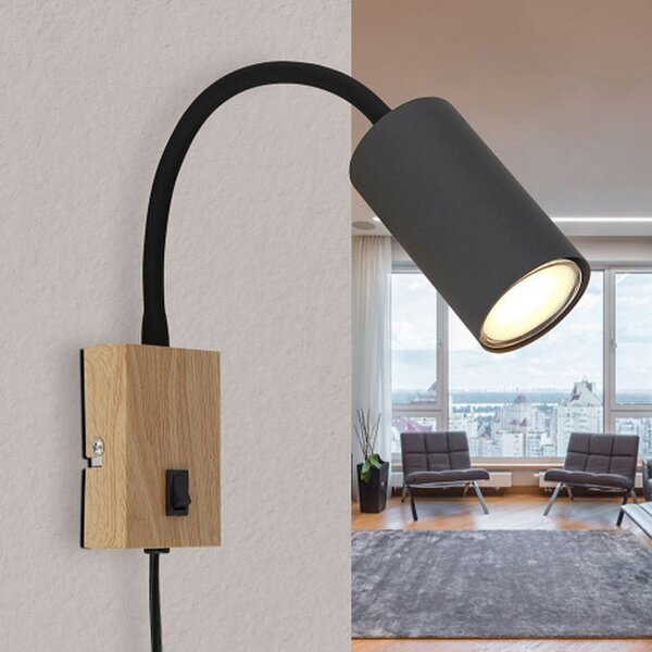 Globo Lighting Robby lampă de perete 1x25 W lemn-grafit 57911WG