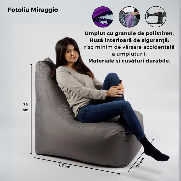 Fotoliu Miraggio, Material Impermeabil - Alb