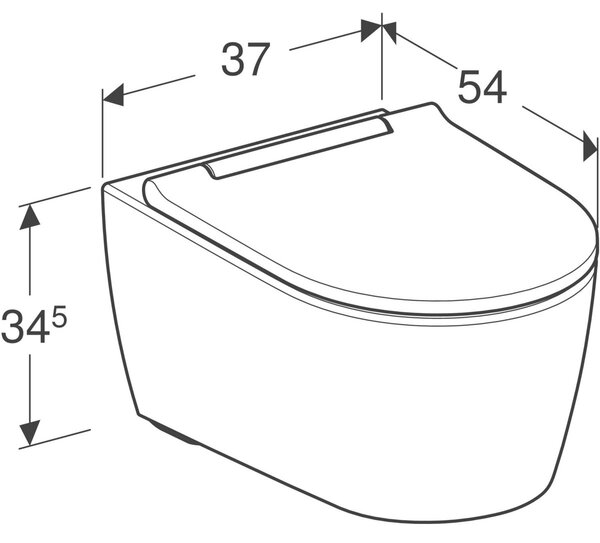 Geberit One vas wc cu capac soft-close agăţat fără margine cu spălare turbionară alb lucios 500.202.01.1