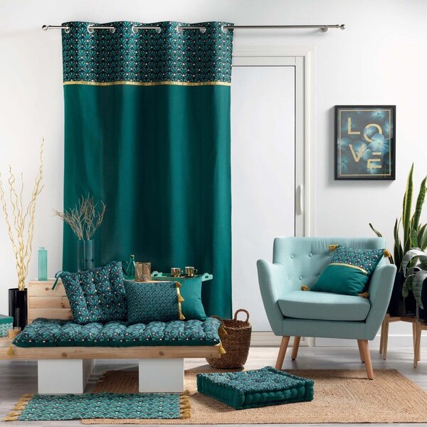 Draperie petrol din bumbac 140x240 cm Artchic – douceur d'intérieur