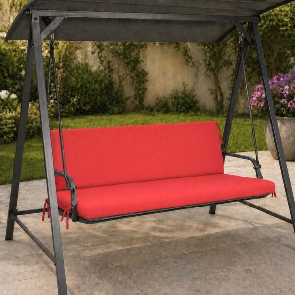 Perna balansoar gradina 150x50x50 cm, doua segmente, husa detasabila, rosu
