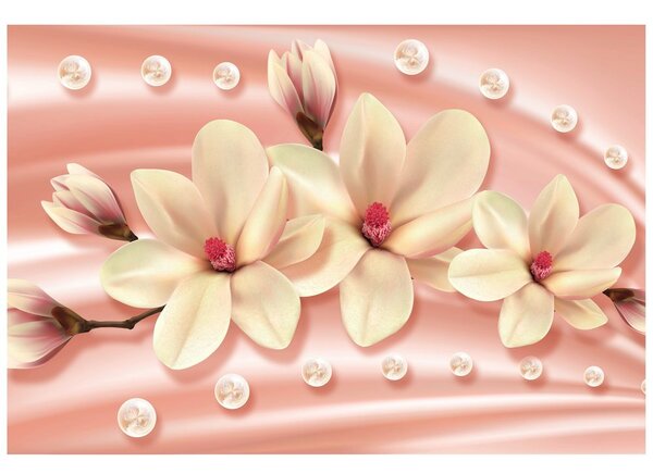 Tapet magnolie de lux cu perle