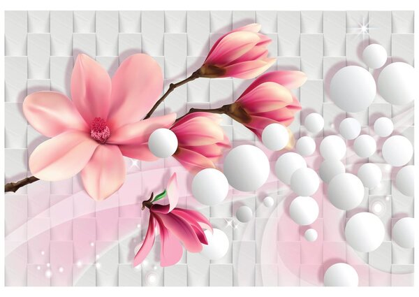 Tapet magnolie cu elementele abstracte