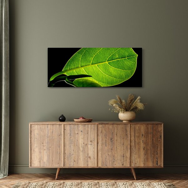 Tablou - frunză verde (120x50 cm)