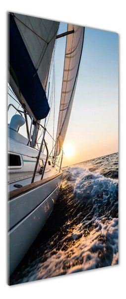 Fotografie imprimată pe sticlă Yacht pe mare