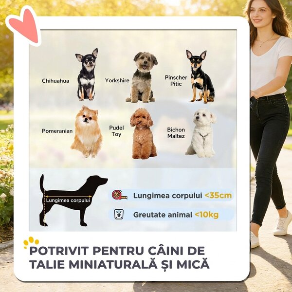 PawHut Cărucior pliabil pentru câini cu suport pentru pahare și coș, 77x44x102 cm, albastru | Aosom Romania