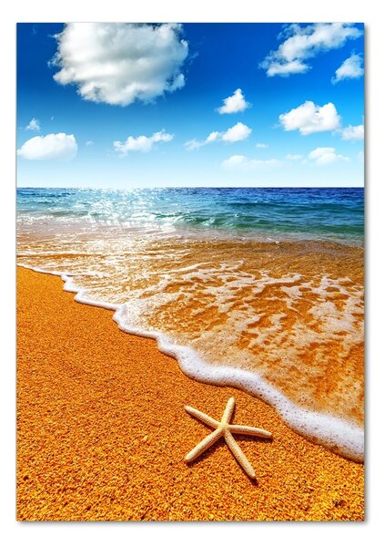 Tablou sticlă Starfish pe plajă