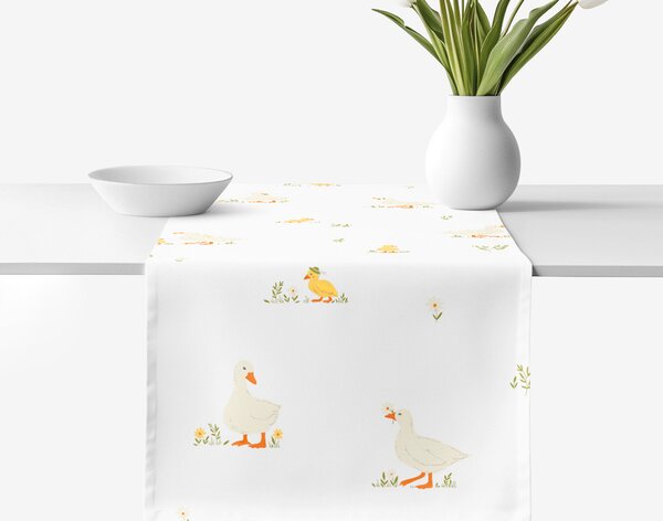 Goldea napron de masă 100% bumbac - rățuște vesele 35x140 cm
