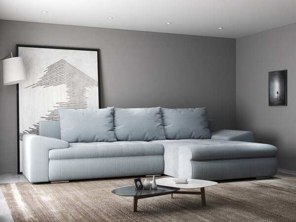 Colțar extensibil dumonde cu ladă de depozitare Leonardo Zoom Grey 260x185 cm II