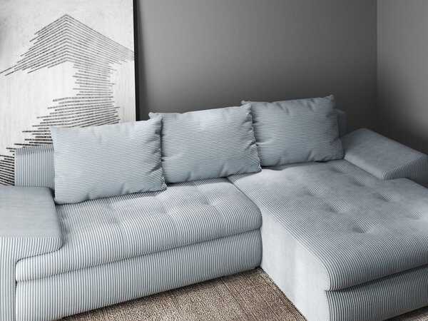 Colțar extensibil dumonde cu ladă de depozitare Leonardo Zoom Grey 260x185 cm II
