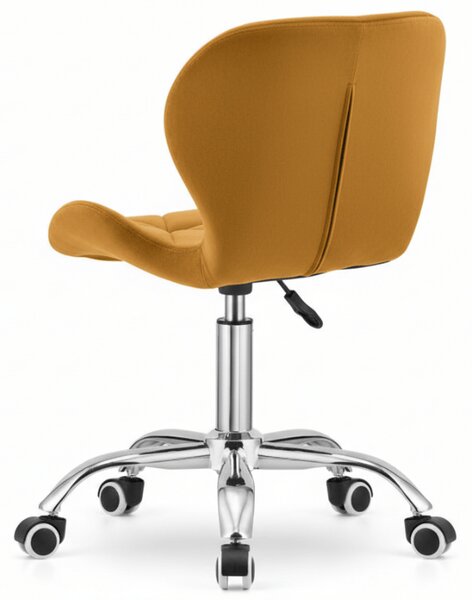 OFERTA Scaun de birou mustar AVOLA VELVET II. calitate