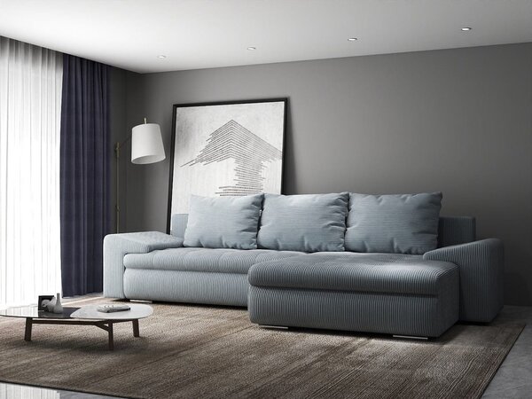 Colțar extensibil dumonde cu ladă de depozitare Leonardo Zoom Grey 260x185 cm II