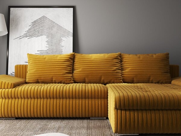 Colțar extensibil dumonde cu ladă de depozitare Leonardo Ambience Mustar 260x185 cm II