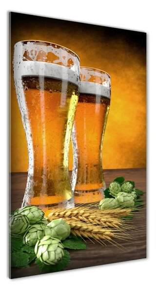 Fotografie imprimată pe sticlă Două pahare de bere
