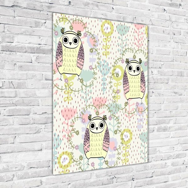 Tablou Printat Pe Sticlă Owls