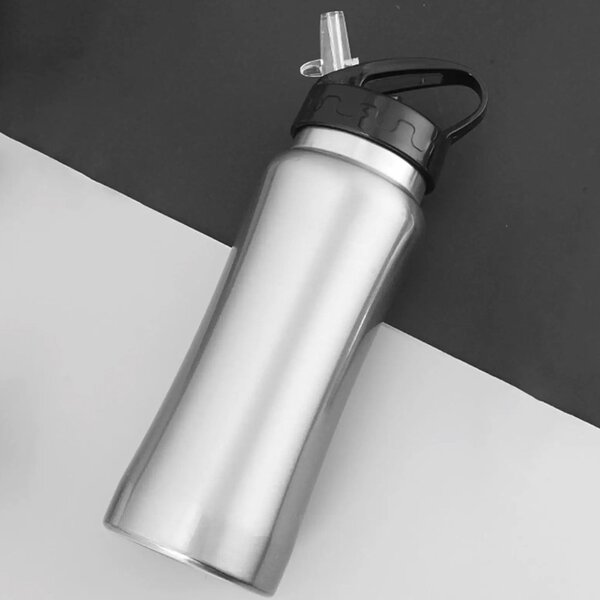 Sticla termos metalica Pufo Simple pentru bauturi, izoterm, 600 ml, argintiu