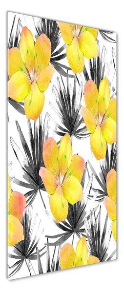 Tablou Printat Pe Sticlă flori tropicale