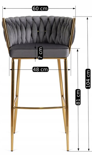 Scaun bar Frenar 2 (gri) . Promo -16%. 1118851