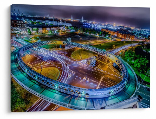 Tablou panorama orașului nocturn (70x50 cm)
