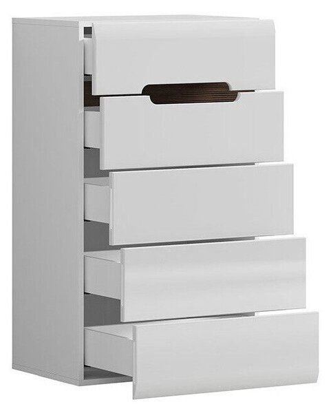 Comodă Serveso 103Alb lucios, Alb, Cu sertare, 10x6x4cm