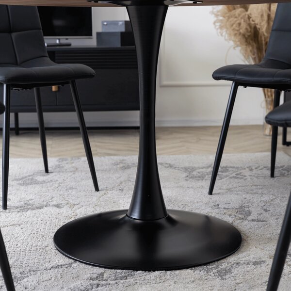 Masă sufragerie Luchan (stejar rustic + negru) (pentru 4 persoane). Promo -13%. 1119030