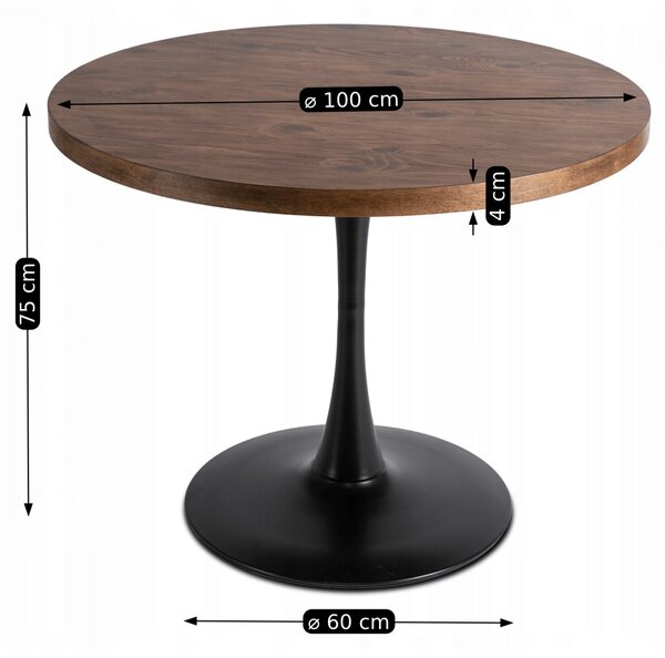 Masă sufragerie Luchan (stejar rustic + negru) (pentru 4 persoane). Promo -13%. 1119030