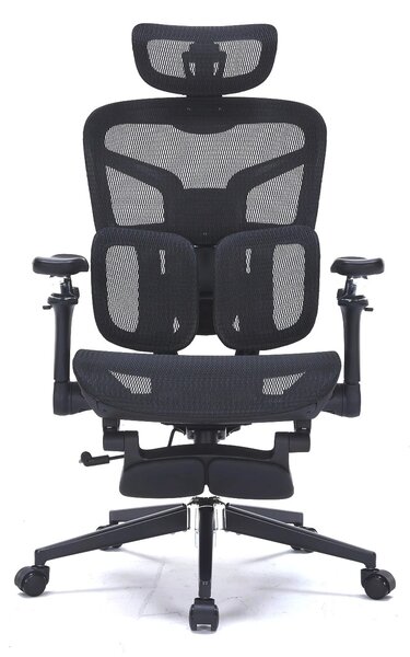 Scaun ergonomic premium DeluxStar T9 – cotiere 6D ultra moi, suport lombar adaptiv, spătar reglabil pe inaltime, tetiera 4D, mecanism multifunctional inclinare/blocare, pivotant, Mesh, Negru