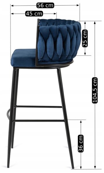 Scaun bar Frenar 1 (albastru marin) . Promo -16%. 1118845