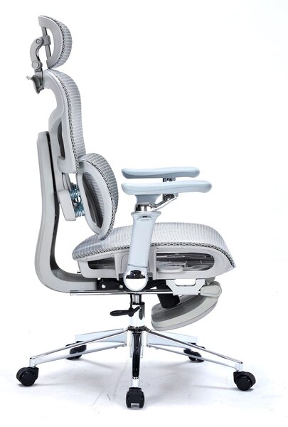 Scaun ergonomic premium DeluxStar T9 – cotiere 6D ultra moi, suport lombar adaptiv, spătar reglabil pe inaltime, tetiera 4D, mecanism multifunctional inclinare/blocare, pivotant, Mesh, Gri