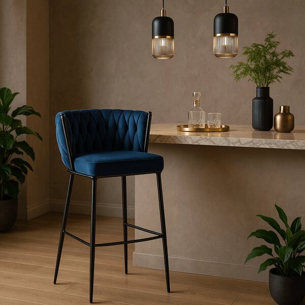 Scaun bar Frenar 1 (albastru marin) . Promo -16%. 1118845