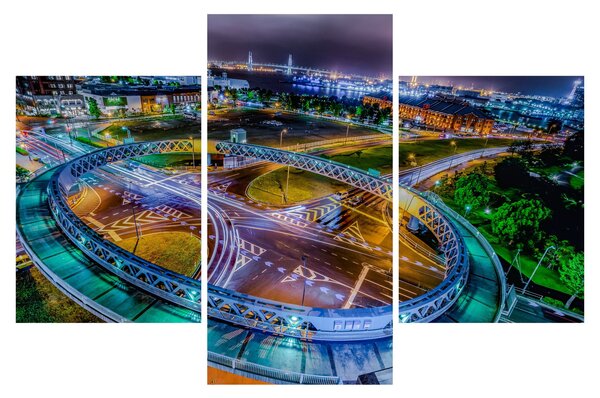 Tablou panorama orașului nocturn (90x60 cm)