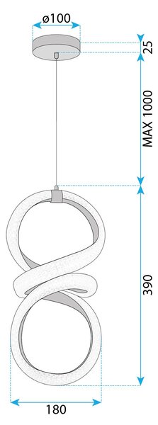 Lampă suspendată LED G070-CP Gold