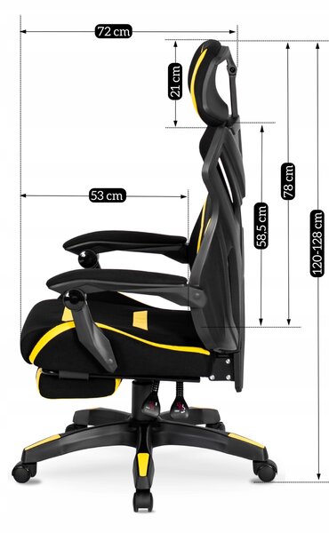 Fotoliu gaming Mananera (negru + Galben) . Promo -20%. 1118872