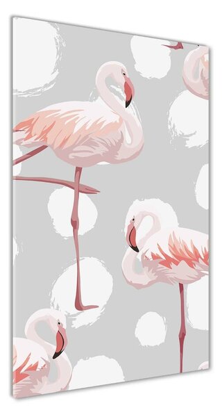 Imagine de sticlă Flamingos și puncte