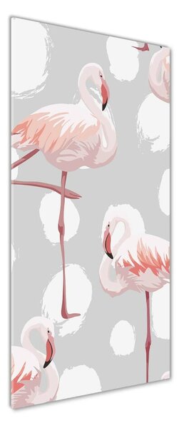 Imagine de sticlă Flamingos și puncte