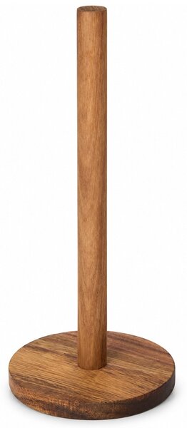 Suport Pufo din lemn de accacia pentru rola hartie, prosoape de bucatarie, 33 cm, maro