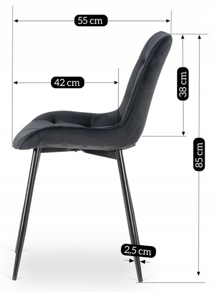Scaun sufragerie Clavar (negru) . 1118908