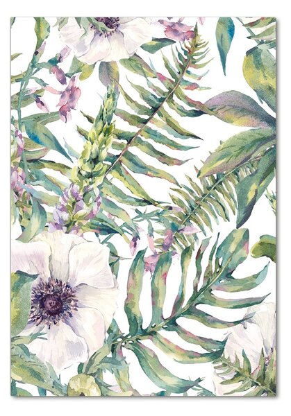 Tablou Printat Pe Sticlă frunze tropicale