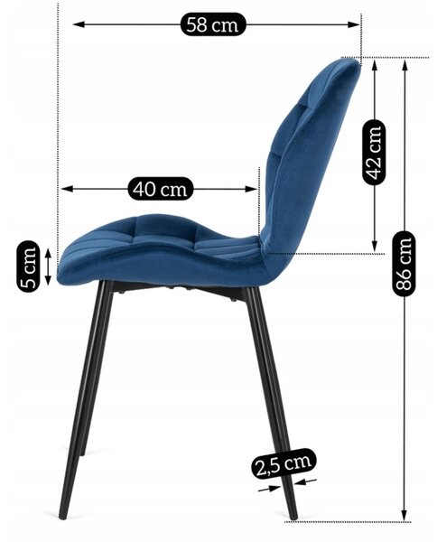 Scaun sufragerie Ligado (albastru marin) . Promo -12%. 1118938
