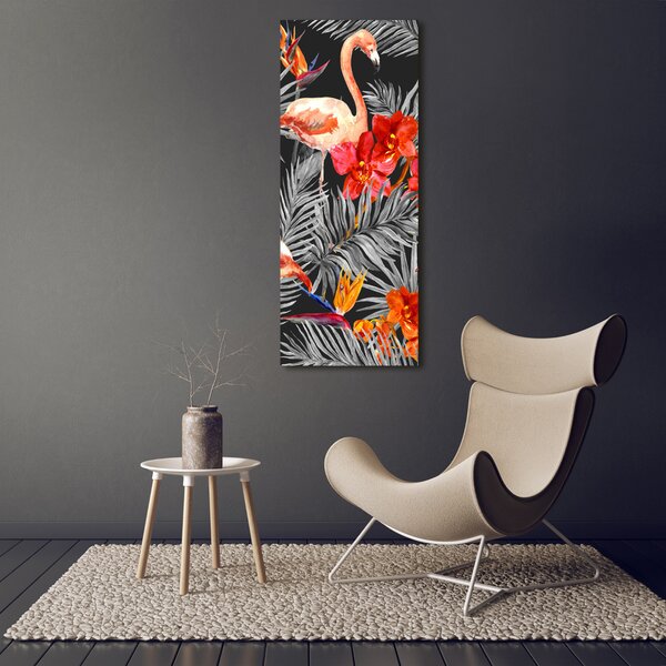 Imprimare tablou canvas Flamingos și flori