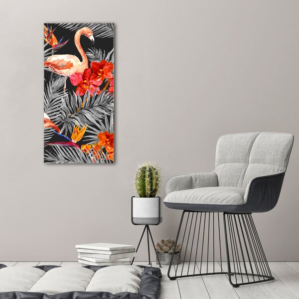 Imprimare tablou canvas Flamingos și flori