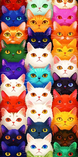 Uscare rapida prosop plaja MEOW 100x180 cm colorat, 100% microfibra