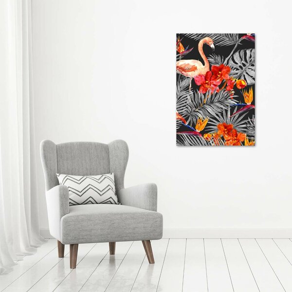 Imprimare tablou canvas Flamingos și flori