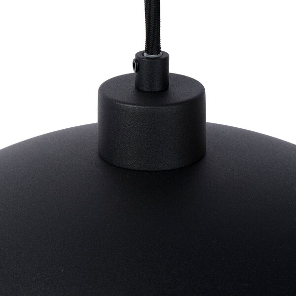 Lucide Siemon lampă suspendată din oțel, Ø 40 cm, negru, reglabil, Negru, Camera de zi / sufragerie, Metal, Modern