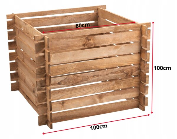 Composter de grădină din lemn 640L