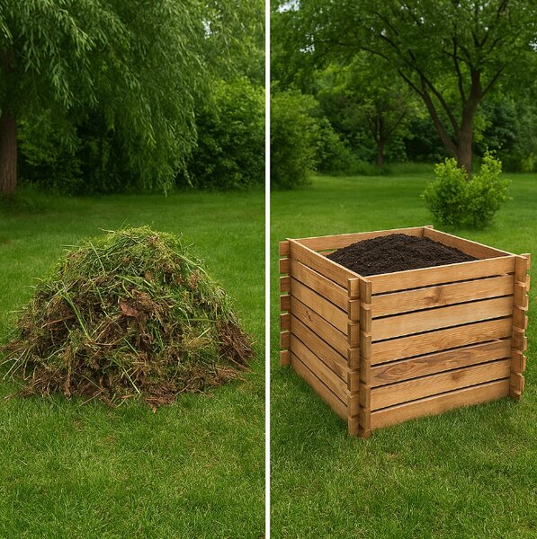 Composter de grădină din lemn 640L