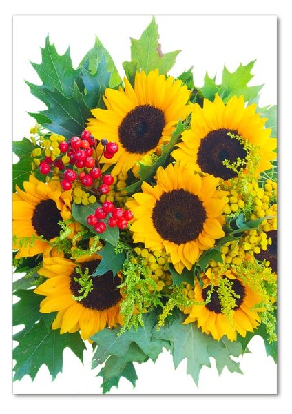 Imagine de sticlă buchet de floarea-soarelui