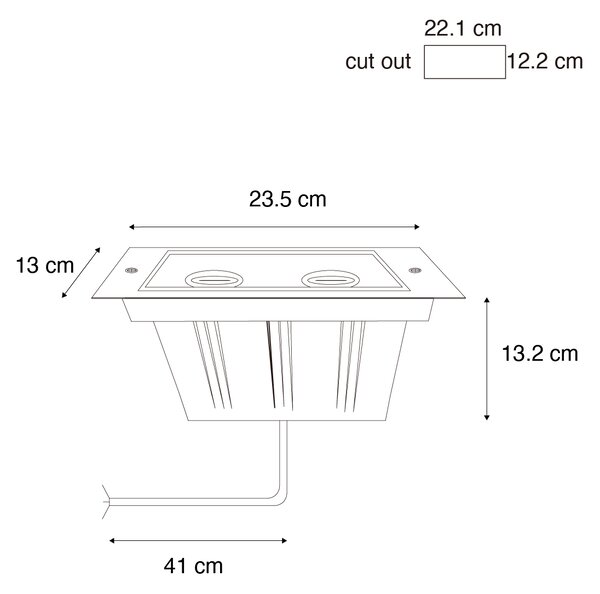 Set de 4 spoturi moderne de sol din oțel cu 2 lumini reglabile IP65 - Oneon